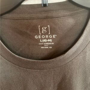 George Men's Long Sleeve Shirt - Khaki Green size L